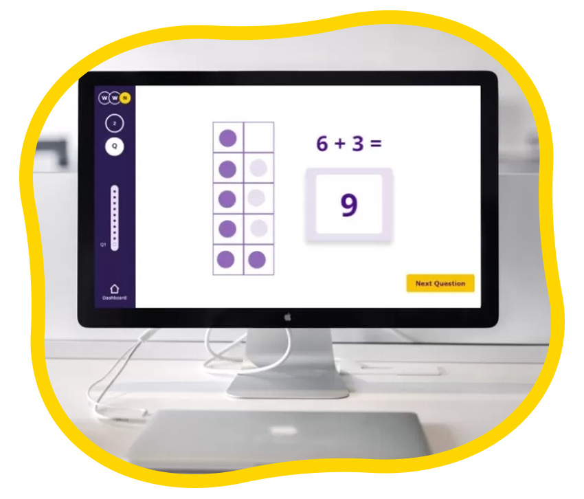 Photo of a screen showing a Winning With Numbers question.