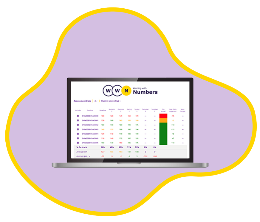 A laptop showing the tracking part of Winning With Numbers