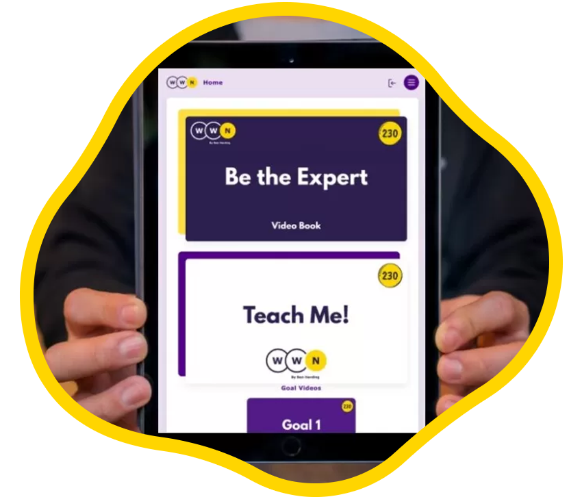 Photo of a tablet showing Be the Expert videos.